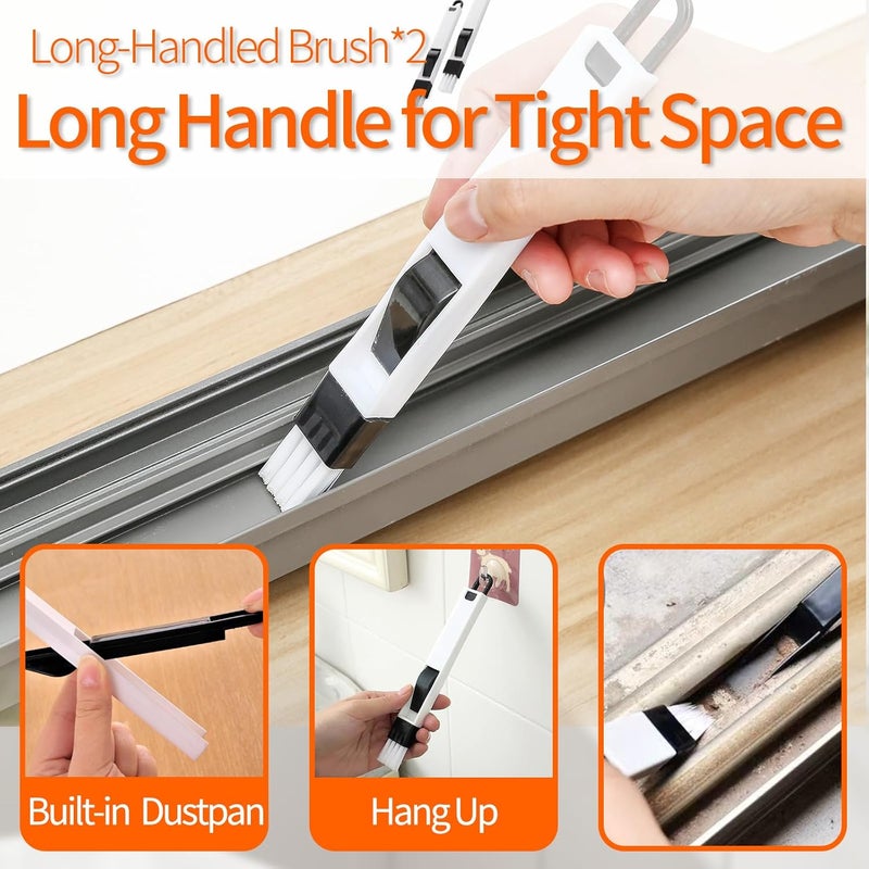 Yodamiack Window Track Cleaner Tools Set - 14 Pcs Window Groove Cleaning Brush Kit, Crevice Cleaning Brush for Sliding Door, Shutter, Sill, Tile Lines, Sink - Image 5